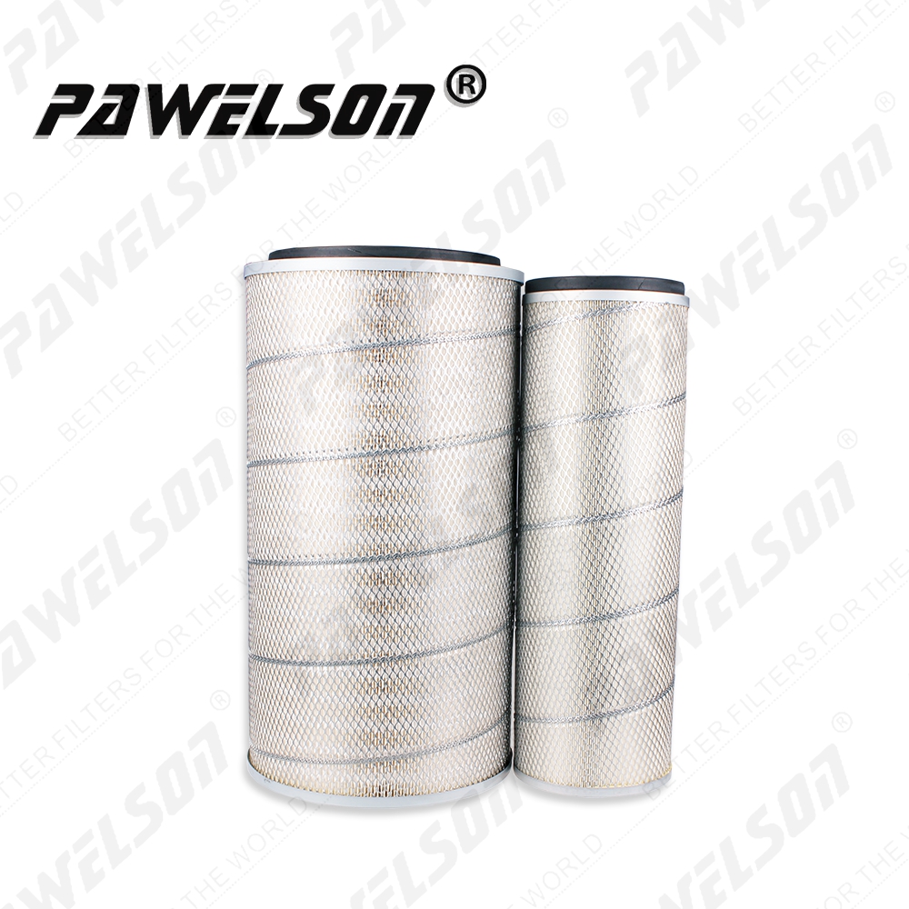 SK-1018AB High quality HITACHI & KOBELCO excavator air filter element P181082 AF25452 AF975M AF976 AF25453 P138722